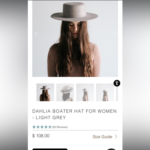 GIGI PIP - DALHIA BOATER HAT - Light Grey - Picture 6 of 7